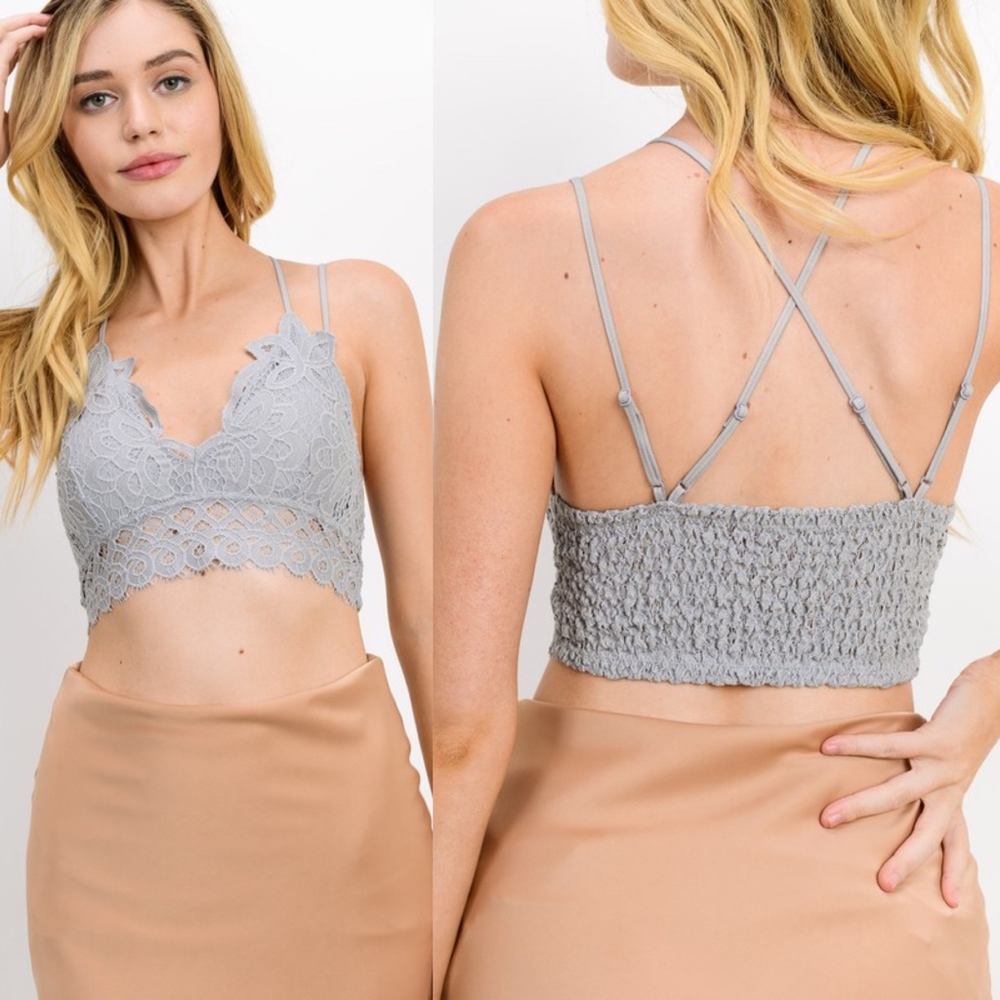 RESTOCKED - LYANN Cutest Lace Bralette - GREY - Picture 2 of 3